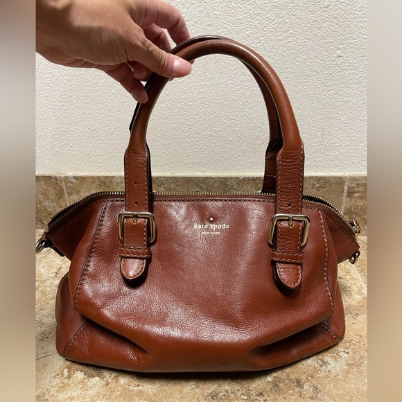 Kate Spade brown leather satchel handbag - Picture 1 of 14